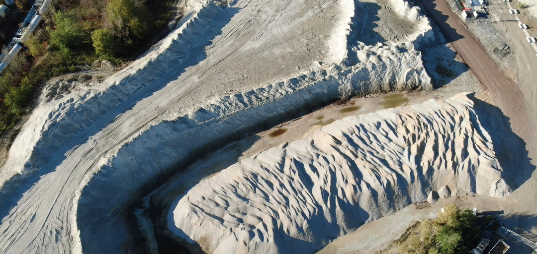 Aerial image of the cement factory